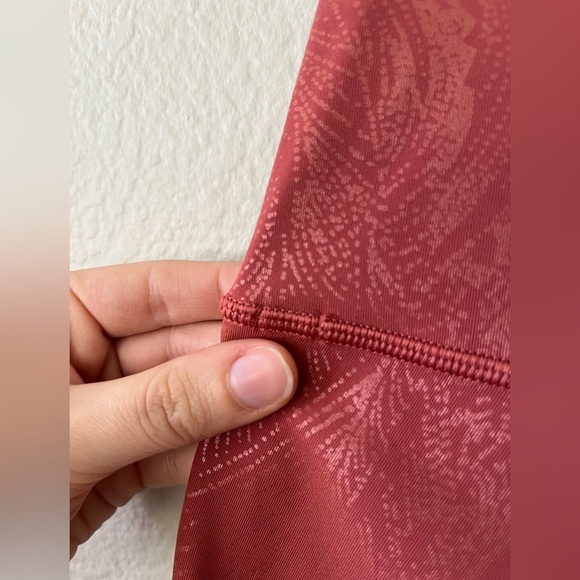 Lululemon Wunder Under High Rise Legging 28" Pink Shiny Pattern Women's Size 6 - Picture 7 of 12